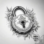 Tattoo sketch a lock with a key – tattoo sketch (№1759216579_0, 30.09.2025 07:16) — tattoovalue.net