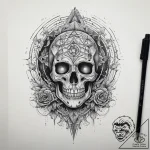 Tattoo sketch cosmic ghost, concept art for t… – tattoo sketch (№1759217555_0, 30.09.2025 07:32) — tattoovalue.net