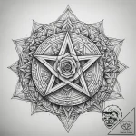 Tattoo sketch pentagram with a rose, tattoo s… – tattoo sketch (№1759221921_0, 30.09.2025 08:45) — tattoovalue.net