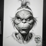 Tattoo sketch the grinch with a hand – tattoo sketch (№1759222318_0, 30.09.2025 08:51) — tattoovalue.net