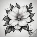 Tattoo sketch clematis, ink illustration for… – tattoo sketch (№1759222514_0, 30.09.2025 08:55) — tattoovalue.net