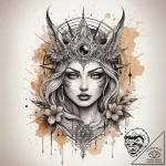 Tattoo sketch mystical scene, tattoo flash sh… – tattoo sketch (№1759223110_0, 30.09.2025 09:05) — tattoovalue.net
