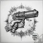 Tattoo sketch hands with a raygun, tattoo fla… – tattoo sketch (№1759224292_0, 30.09.2025 09:24) — tattoovalue.net