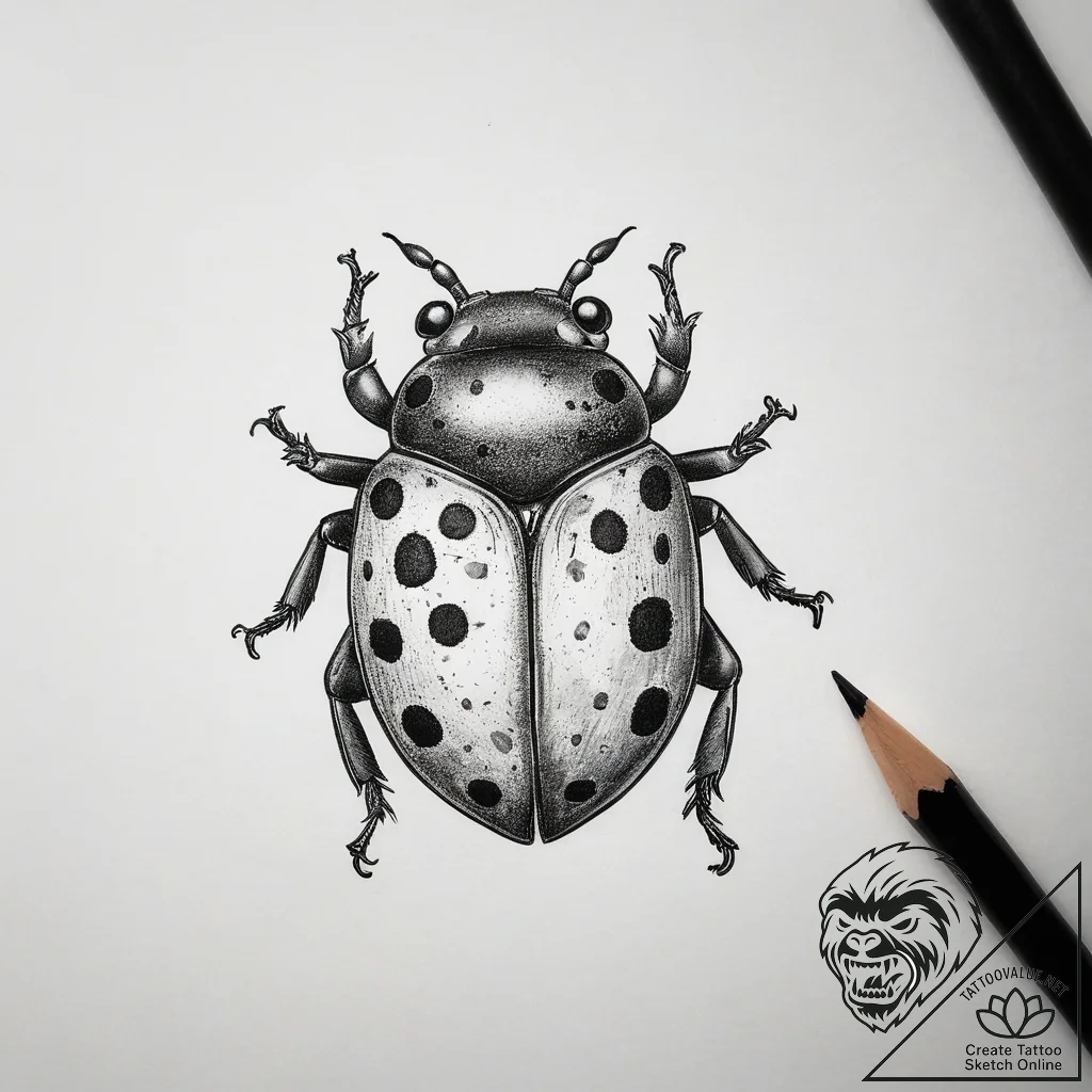 Tattoo sketch ladybird, tattoo flash sheet de... - tattoo sketch (№1759226059_0, 30.09.2025 09:54) — tattoovalue.net