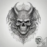 Tattoo sketch dragon with a skull, tattoo dra… – tattoo sketch (№1759226255_0, 30.09.2025 09:57) — tattoovalue.net