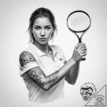 Tattoo sketch tennis a person serving – tattoo sketch (№1759226842_0, 30.09.2025 10:07) — tattoovalue.net