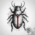 Tattoo sketch clerid beetle, tattoo line art,… – tattoo sketch (№1759227428_0, 30.09.2025 10:17) — tattoovalue.net