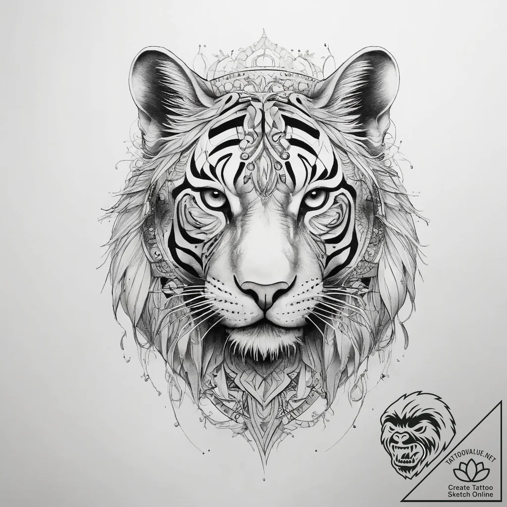 Tattoo sketch divine animal - tattoo sketch (№1759227820_0, 30.09.2025 10:23) — tattoovalue.net
