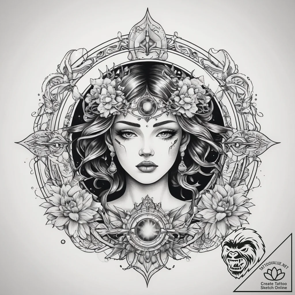 Tattoo sketch cosmic beginning, tattoo flash... - tattoo sketch (№1759228407_0, 30.09.2025 10:33) — tattoovalue.net