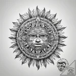 Tattoo sketch aztec sun stone – tattoo sketch (№1759232022_0, 30.09.2025 11:33) — tattoovalue.net