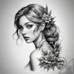 Tattoo sketch nymph tattoo – tattoo sketch (№1759234371_0, 30.09.2025 12:12) — tattoovalue.net