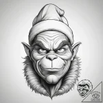 Tattoo sketch the grinch with a fur, tattoo d… – tattoo sketch (№1759234567_0, 30.09.2025 12:16) — tattoovalue.net