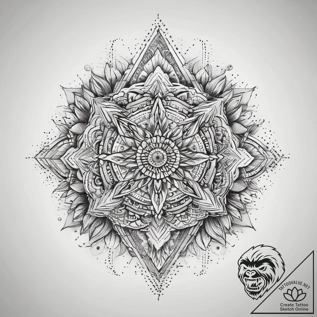 Tattoo sketch geometric узоры, ink illustrati... - tattoo sketch (№1759234955_0, 30.09.2025 12:22) — tattoovalue.net
