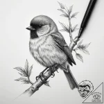 Tattoo sketch bushtit, tattoo drawing outline… – tattoo sketch (№1759235150_0, 30.09.2025 12:25) — tattoovalue.net