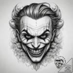 Tattoo sketch joker, tattoo line art, old sch… – tattoo sketch (№1759237505_0, 30.09.2025 13:05) — tattoovalue.net