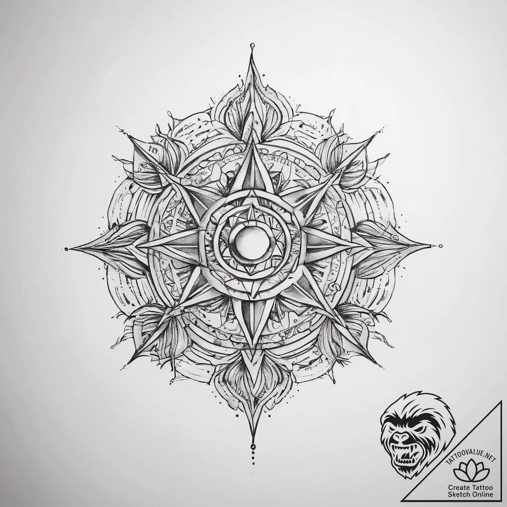 Tattoo sketch cosmic world, ink illustration... - tattoo sketch (№1759238283_0, 30.09.2025 13:18) — tattoovalue.net