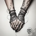 Tattoo sketch hands with a chain, artistic ta… – tattoo sketch (№1759238478_0, 30.09.2025 13:21) — tattoovalue.net