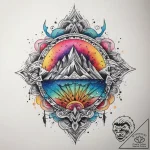 Tattoo sketch cosmic kingdom, tattoo flash sh… – tattoo sketch (№1759238875_0, 30.09.2025 13:27) — tattoovalue.net