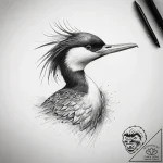 Tattoo sketch merganser – tattoo sketch (№1759239070_0, 30.09.2025 13:31) — tattoovalue.net