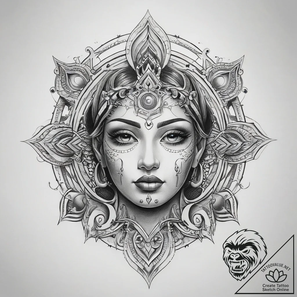 Tattoo sketch sacred soul - tattoo sketch (№1759240824_0, 30.09.2025 14:00) — tattoovalue.net
