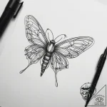 Tattoo sketch alderfly, tattoo line art, fine… – tattoo sketch (№1759241018_0, 30.09.2025 14:03) — tattoovalue.net