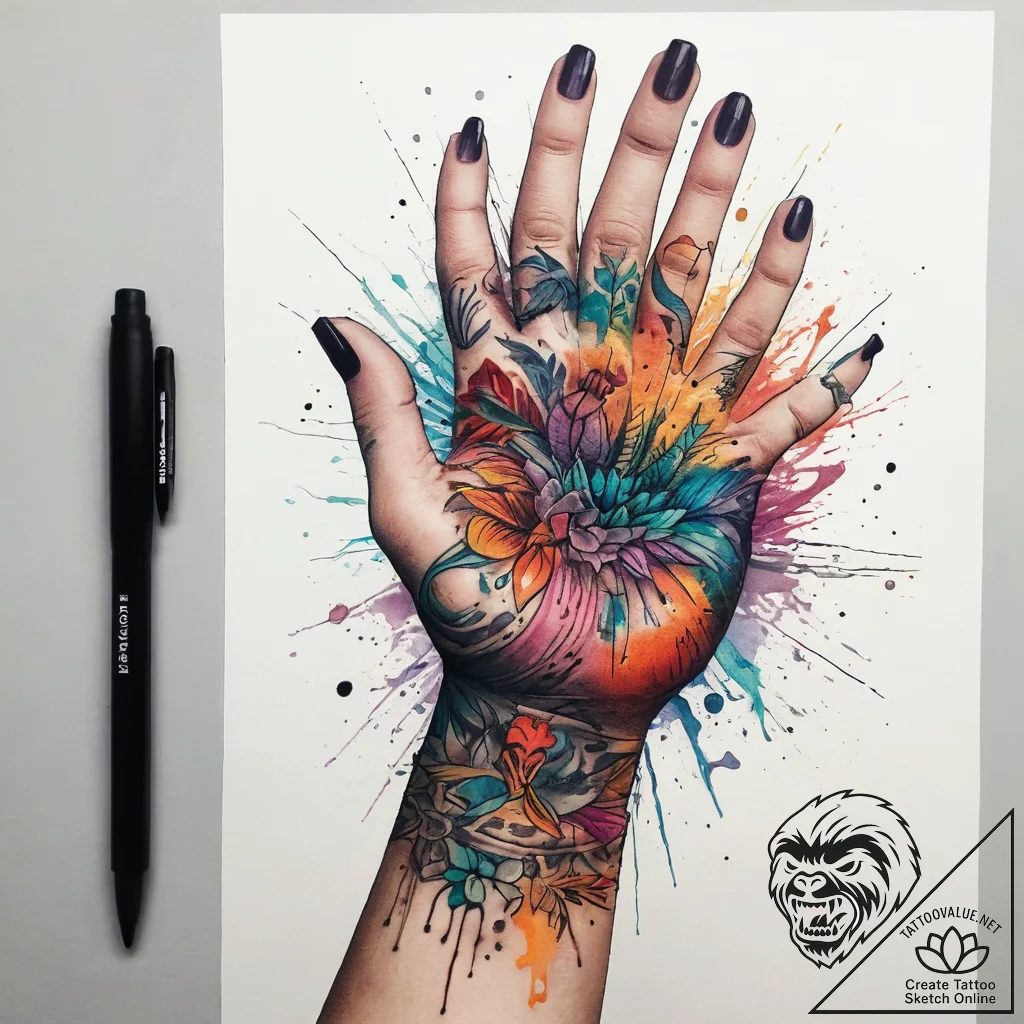 Tattoo sketch hands with a pen, tattoo sketch... - tattoo sketch (№1759241798_0, 30.09.2025 14:16) — tattoovalue.net