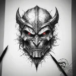 Tattoo sketch hobgoblin shield, tattoo line a… – tattoo sketch (№1759242777_0, 30.09.2025 14:32) — tattoovalue.net