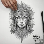 Tattoo sketch hands with a warrior, ink illus… – tattoo sketch (№1759242979_0, 30.09.2025 14:36) — tattoovalue.net