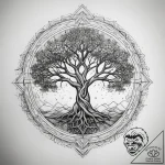 Tattoo sketch romantic sunset with a tree, ta… – tattoo sketch (№1759243959_0, 30.09.2025 14:52) — tattoovalue.net