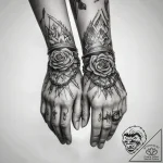 Tattoo sketch hands with a chain, tattoo line… – tattoo sketch (№1759244153_0, 30.09.2025 14:55) — tattoovalue.net