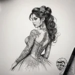 Tattoo sketch quinceanera dress with a quote,… – tattoo sketch (№1759246330_0, 30.09.2025 15:32) — tattoovalue.net