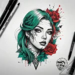 Tattoo sketch green, artistic tattoo sketch,… – tattoo sketch (№1759246723_0, 30.09.2025 15:38) — tattoovalue.net