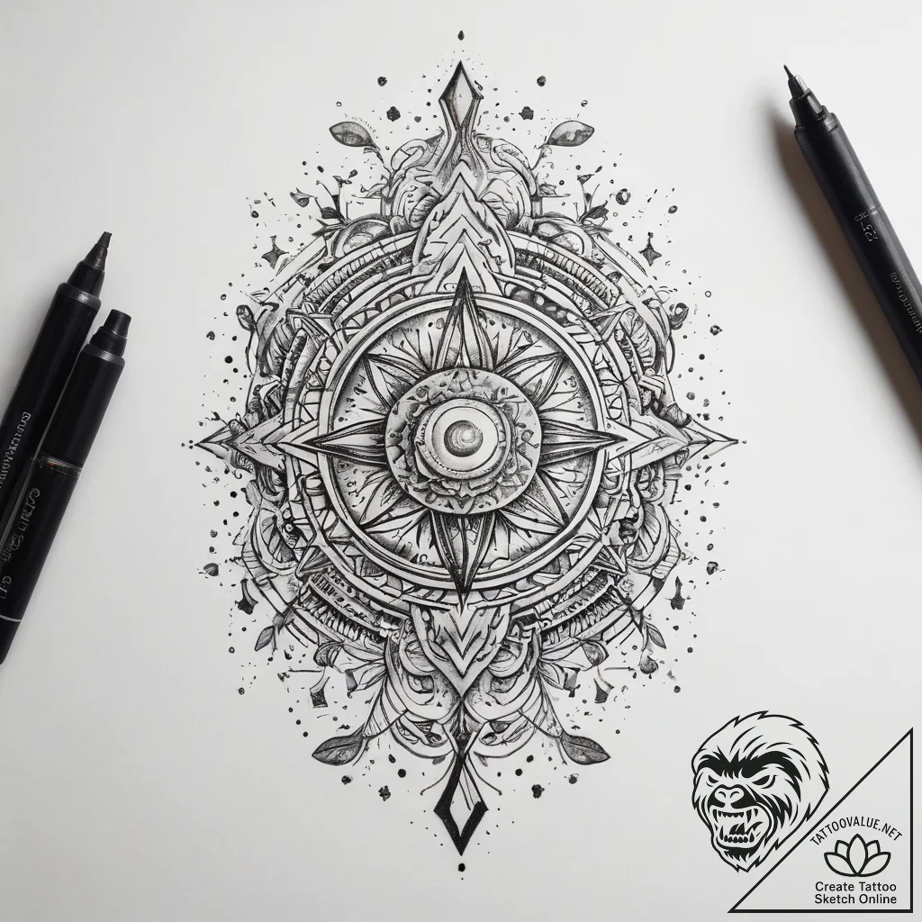 Tattoo sketch cosmic origin, tattoo flash she... - tattoo sketch (№1759247311_0, 30.09.2025 15:48) — tattoovalue.net