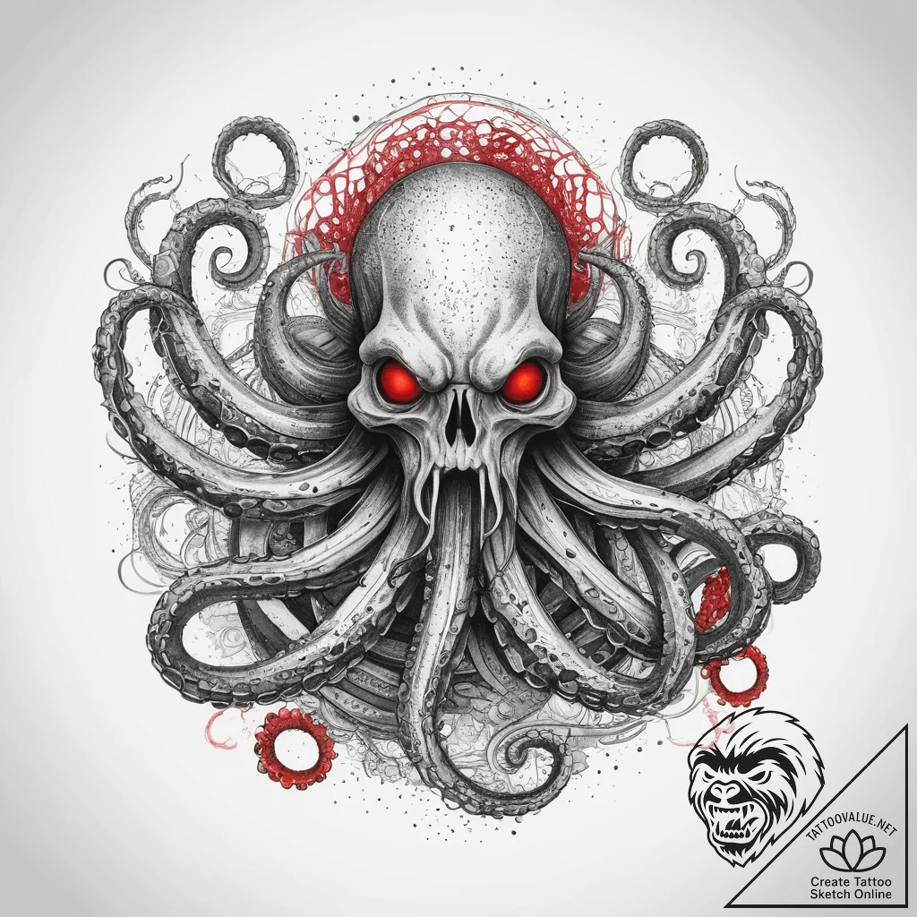 Tattoo sketch kraken tentacles, artistic tatt... - tattoo sketch (№1759335681_0, 01.10.2025 16:21) — tattoovalue.net