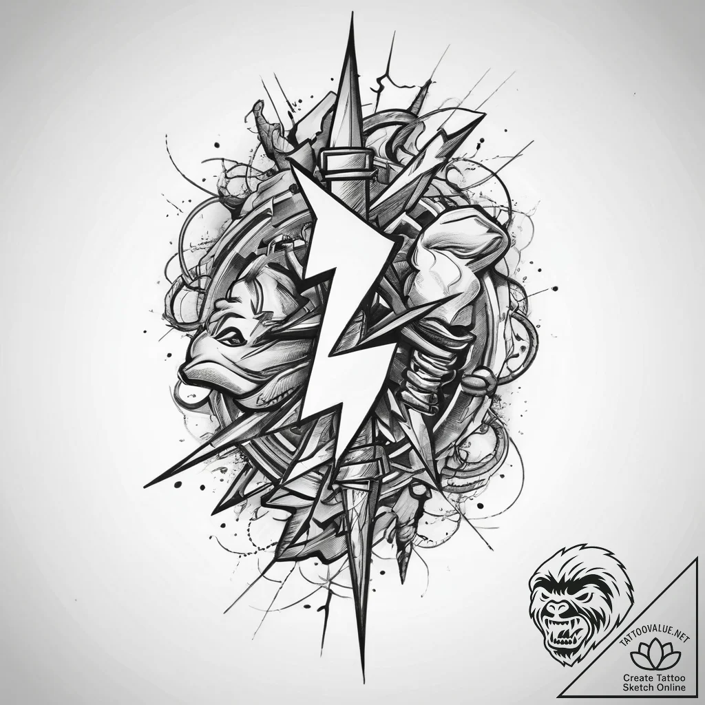 Tattoo sketch electrician lightning bolt and... - tattoo sketch (№1759337837_0, 01.10.2025 16:57) — tattoovalue.net