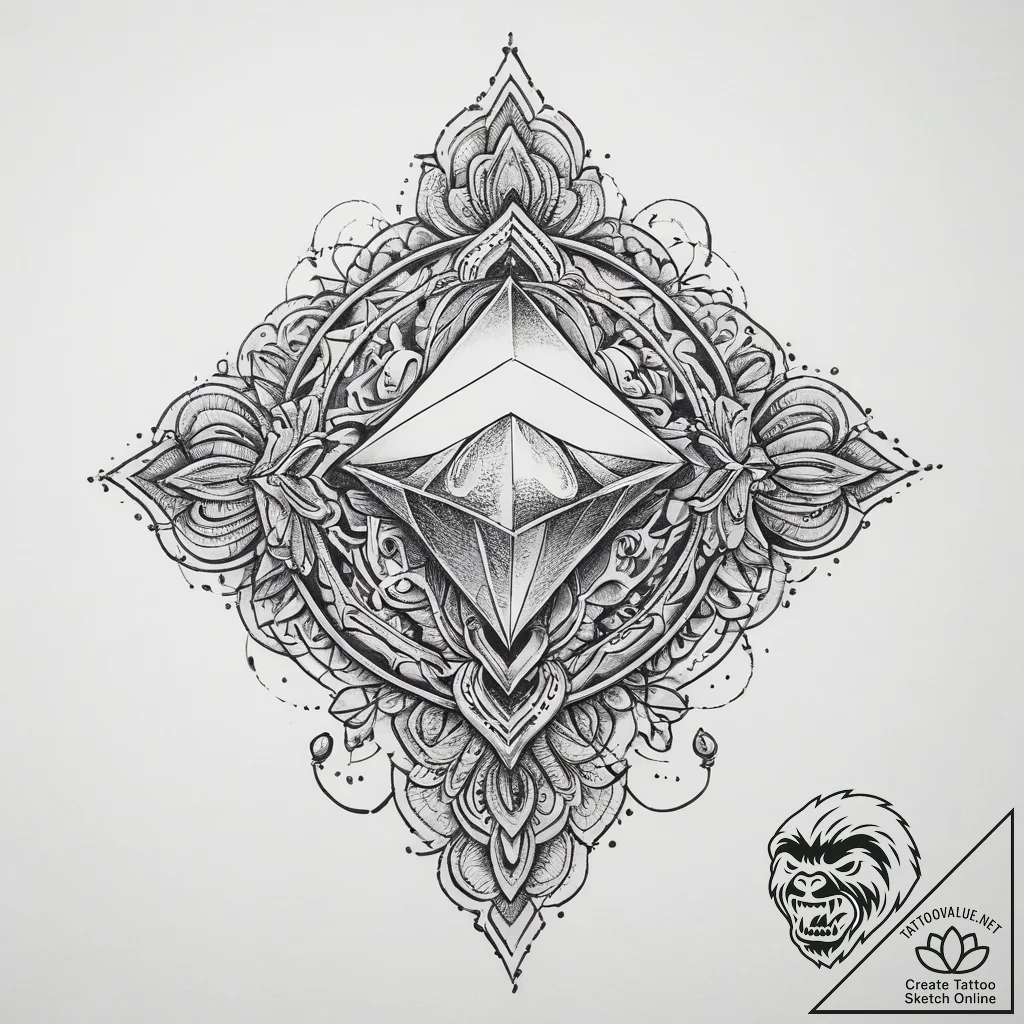 Tattoo sketch ring with a diamond, tattoo dra... - tattoo sketch (№1759339422_0, 01.10.2025 17:23) — tattoovalue.net