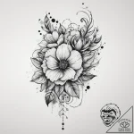Tattoo sketch train with a flower, ink illust… – tattoo sketch (№1759339619_0, 01.10.2025 17:26) — tattoovalue.net