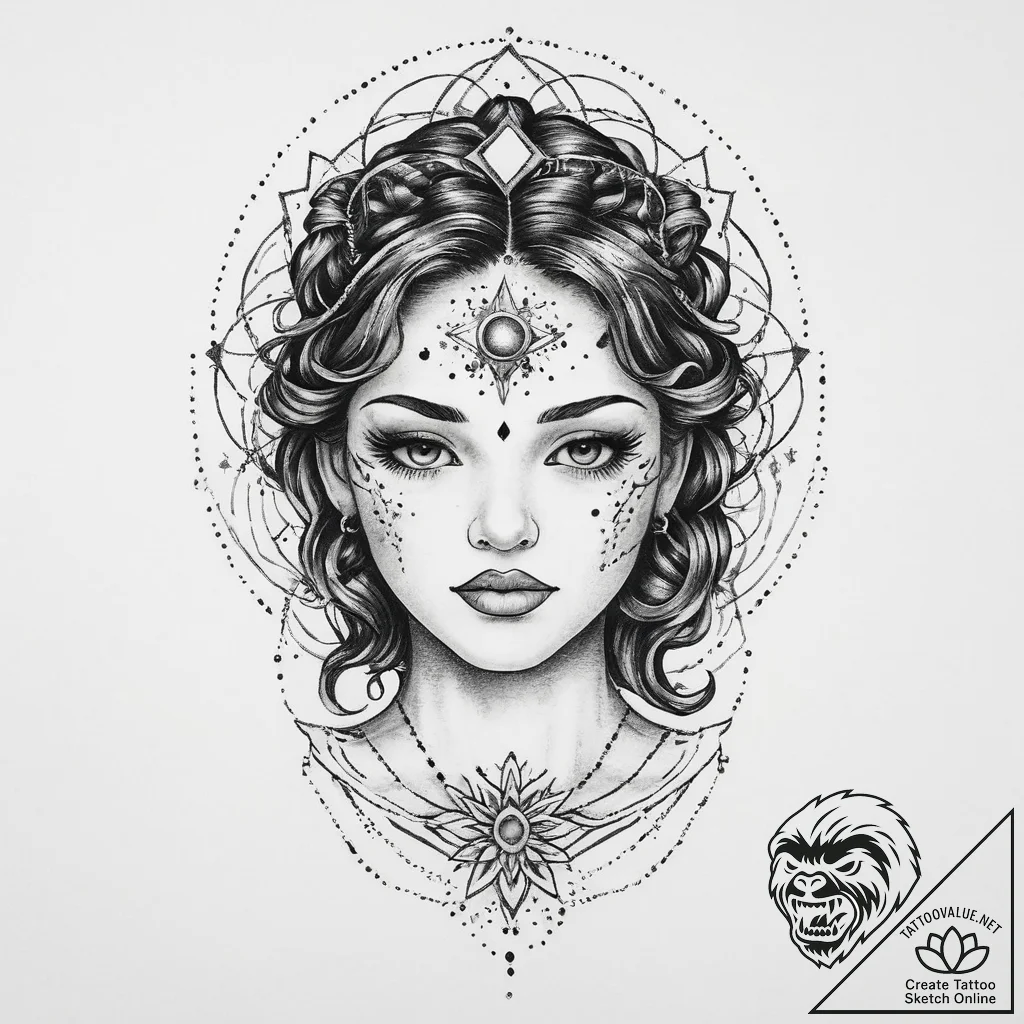 Tattoo sketch cosmic person, tattoo sketch de... - tattoo sketch (№1759339817_0, 01.10.2025 17:30) — tattoovalue.net