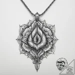 Tattoo sketch necklace with a pendant, tattoo… – tattoo sketch (№1759340801_0, 01.10.2025 17:46) — tattoovalue.net