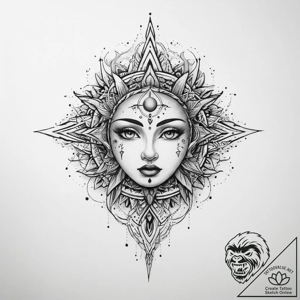 Tattoo sketch cosmic soul - tattoo sketch (№1759340997_0, 01.10.2025 17:49) — tattoovalue.net