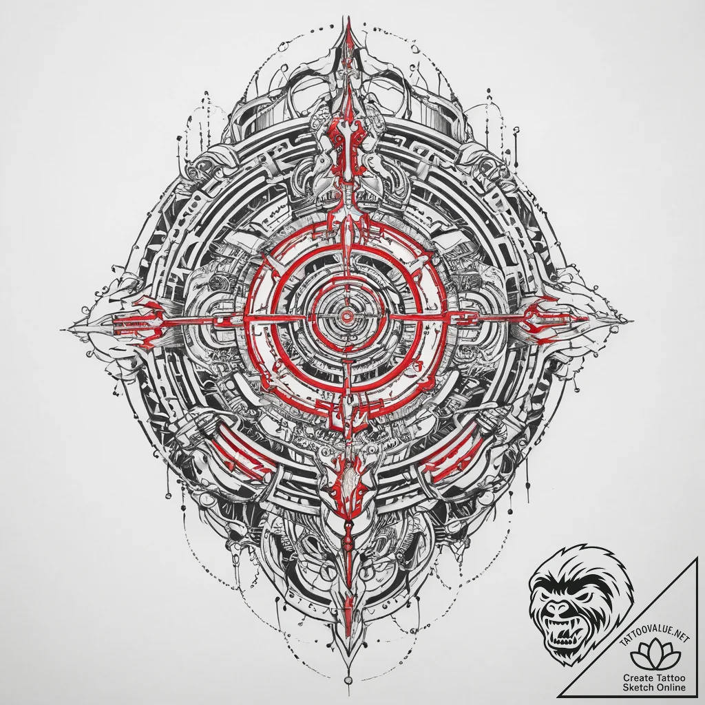Tattoo sketch cyberpunk glowing circuitry, ta... - tattoo sketch (№1759341193_0, 01.10.2025 17:53) — tattoovalue.net