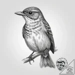 Tattoo sketch gray-cheeked thrush, tattoo lin… – tattoo sketch (№1759342374_0, 01.10.2025 18:12) — tattoovalue.net