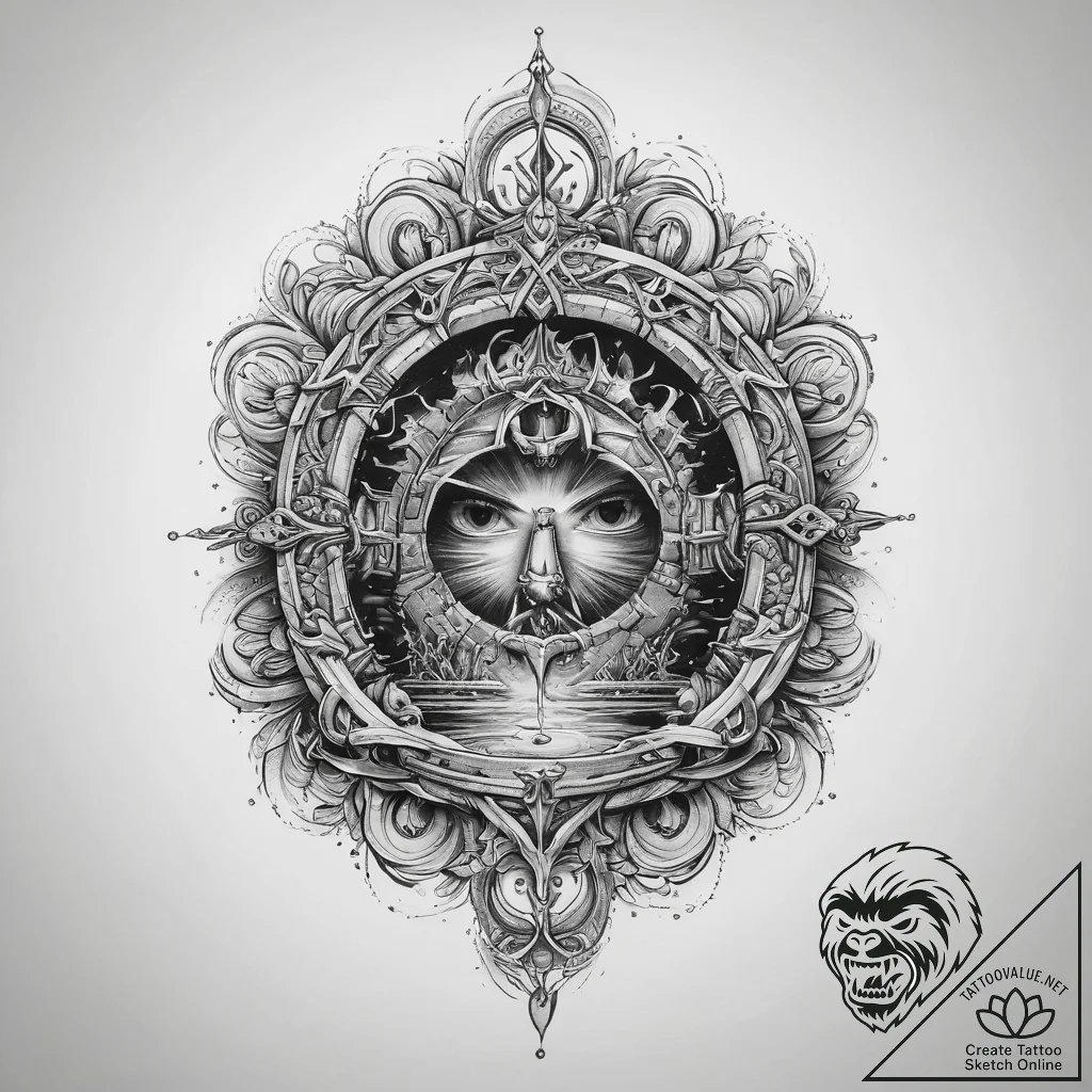 Tattoo sketch holy well - tattoo sketch (№1759344159_0, 01.10.2025 18:42) — tattoovalue.net