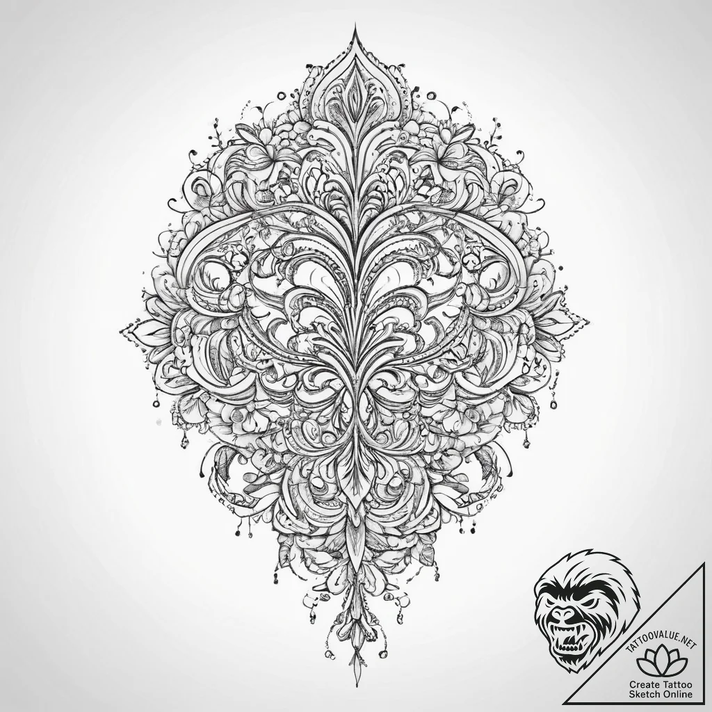 Tattoo sketch abstract lines forming a silhou... - tattoo sketch (№1759345743_0, 01.10.2025 19:09) — tattoovalue.net