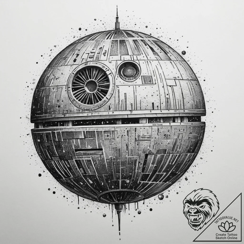 Tattoo sketch star wars death star, artistic... - tattoo sketch (№1759345940_0, 01.10.2025 19:12) — tattoovalue.net