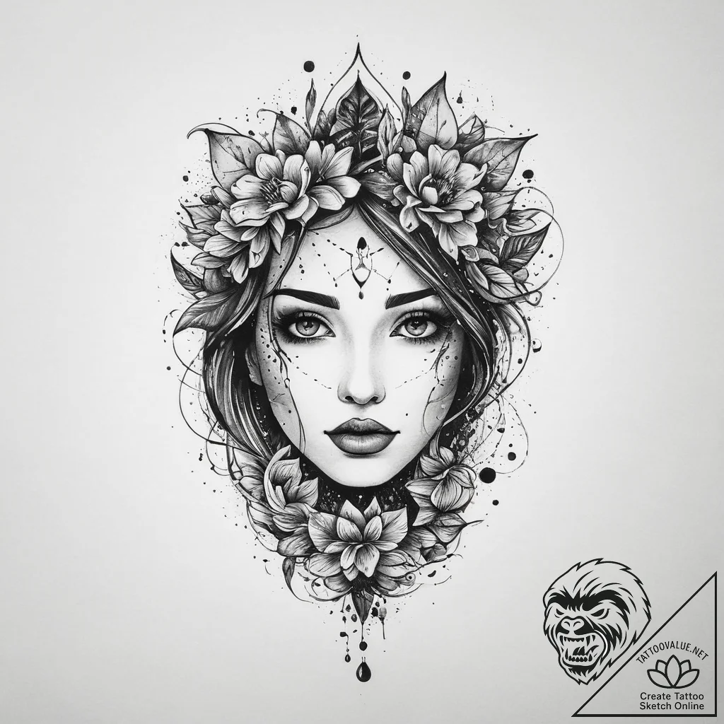 Tattoo sketch body, tattoo line art, dotwork... - tattoo sketch (№1759347527_0, 01.10.2025 19:38) — tattoovalue.net