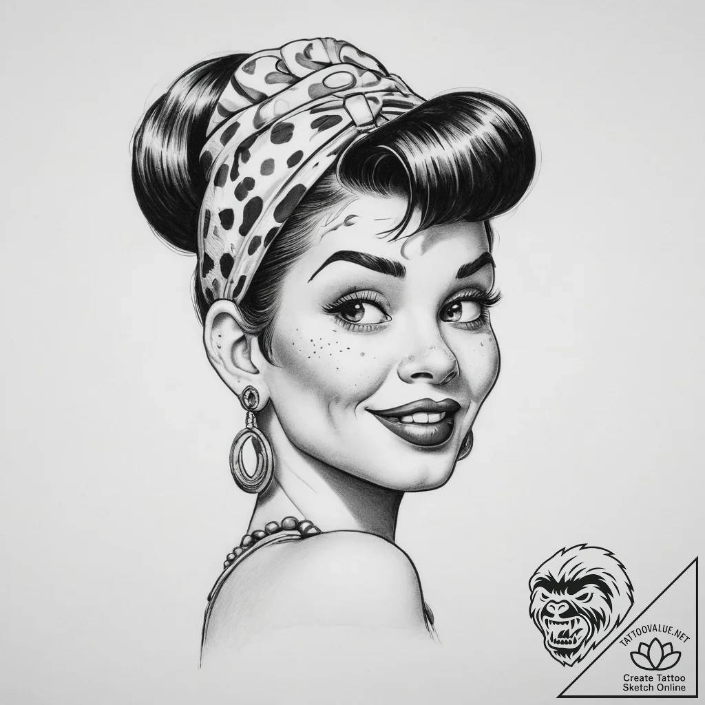 Tattoo sketch the flintstones wilma flintston... - tattoo sketch (№1759349114_0, 01.10.2025 20:05) — tattoovalue.net