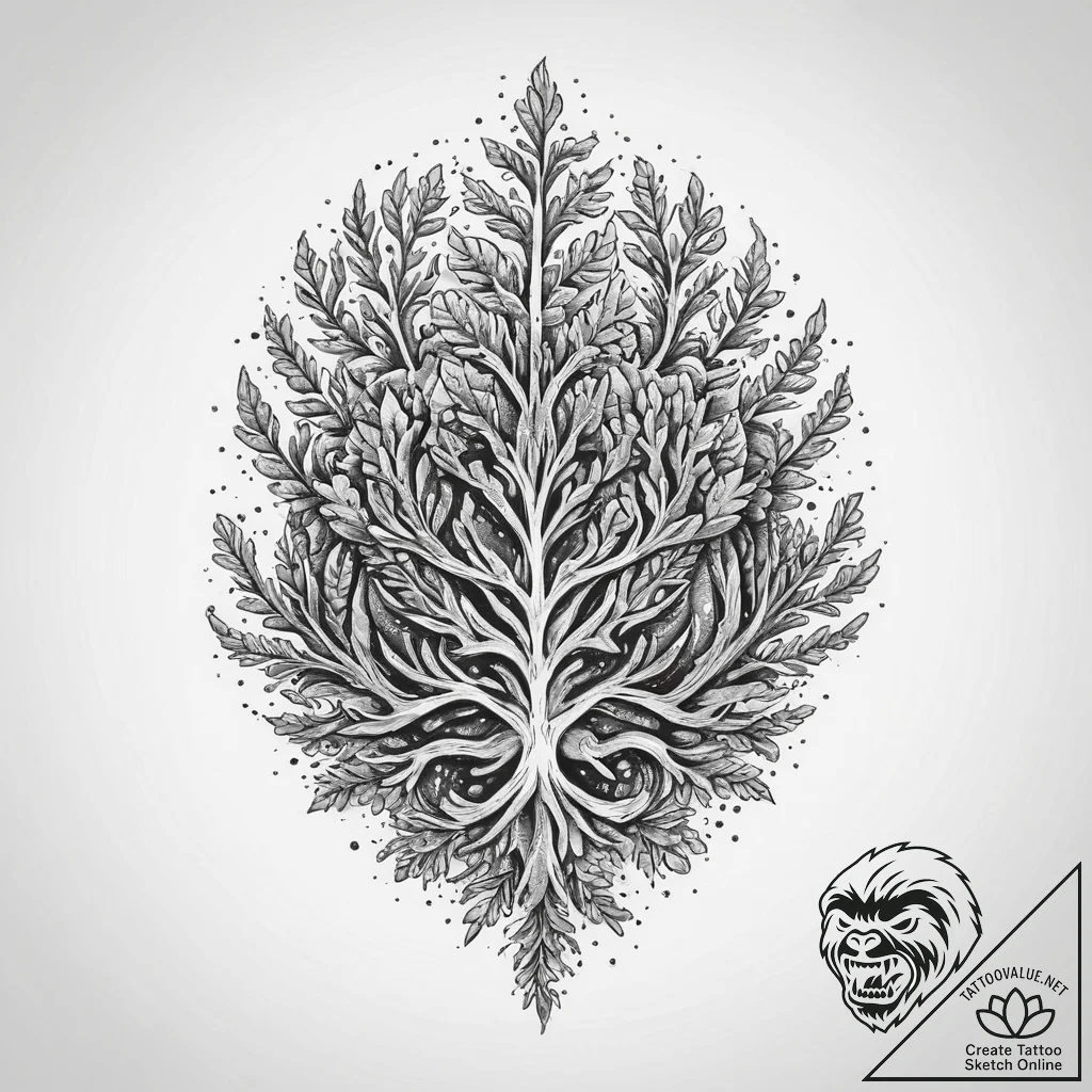 Tattoo sketch coral, tattoo flash sheet desig... - tattoo sketch (№1759350500_0, 01.10.2025 20:28) — tattoovalue.net