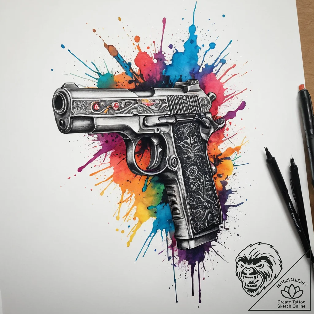 Tattoo sketch gun barrel, tattoo sketch desig... - tattoo sketch (№1759352086_0, 01.10.2025 20:54) — tattoovalue.net
