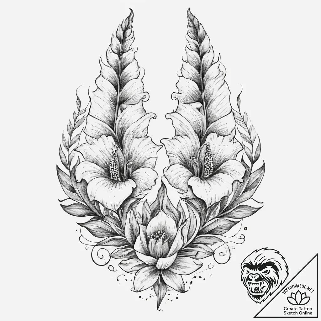 Tattoo sketch foxglove, tattoo sketch design,... - tattoo sketch (№1759356854_0, 01.10.2025 22:14) — tattoovalue.net